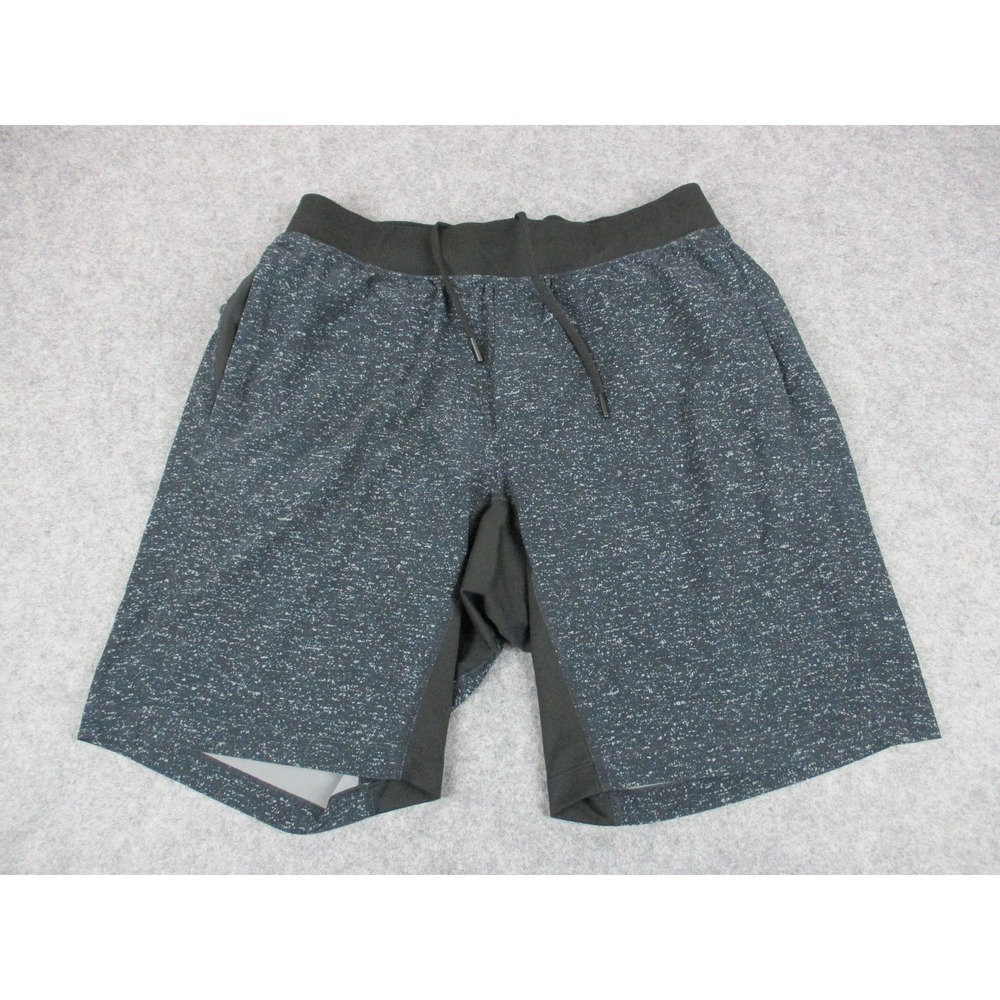 Lululemon Shorts Mens Large Blue Black Liner Running Athletic Drawstring Pockets